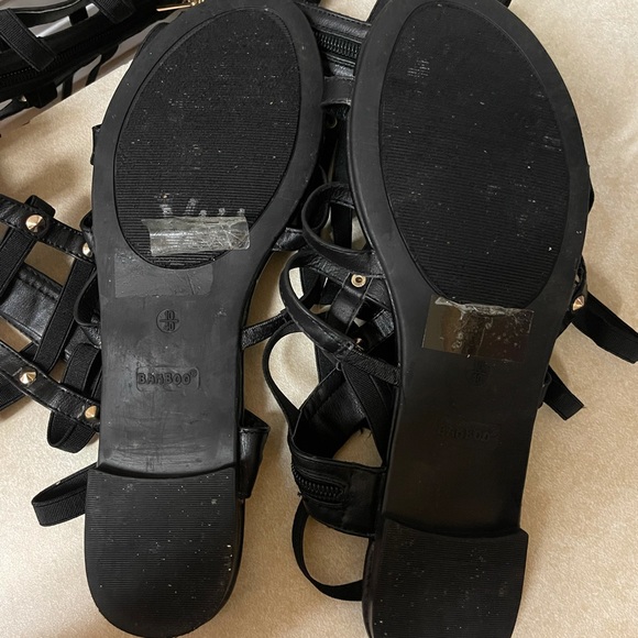 Bamboo women’s black flat sandals size 10 - Picture 7 of 8